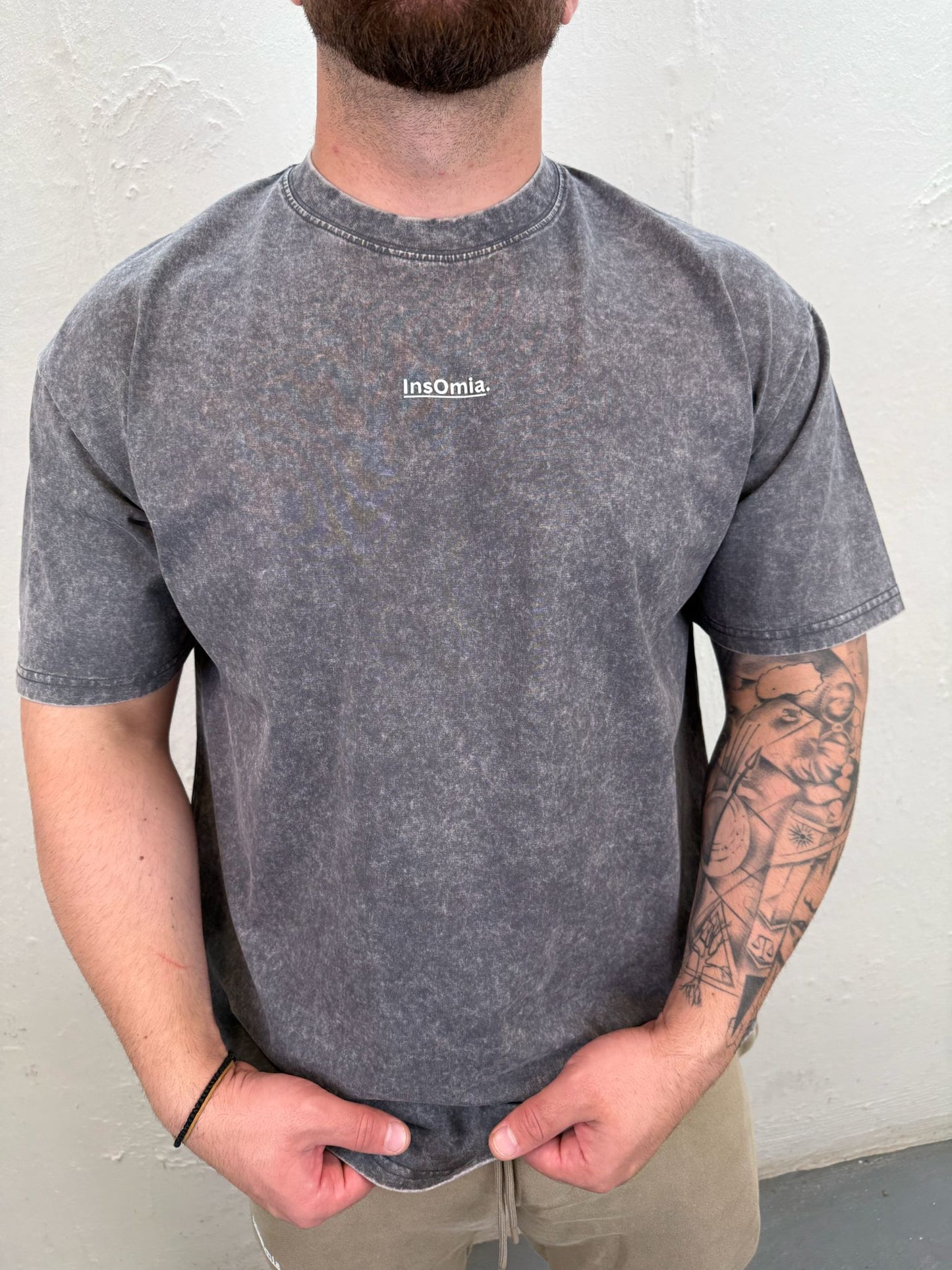 InsOmia Signature Garment Dyed t-shit 230GSM, Color Gray