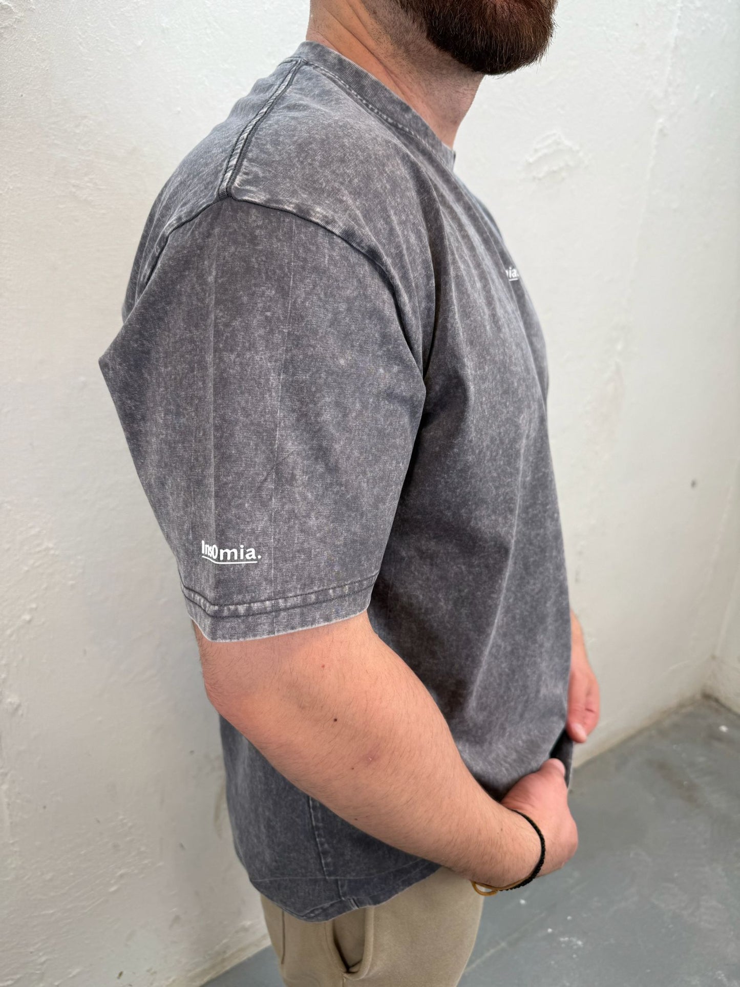 InsOmia Signature Garment Dyed t-shit 230GSM, Color Gray