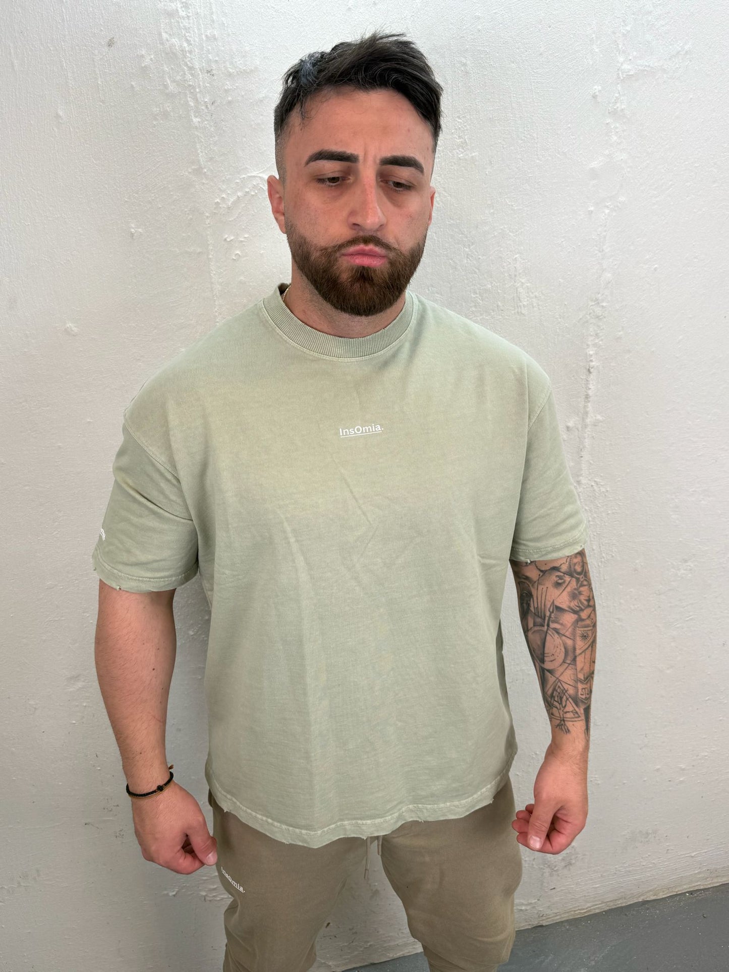 InsOmia Signature Heavyweight Oversize Green T-shirt