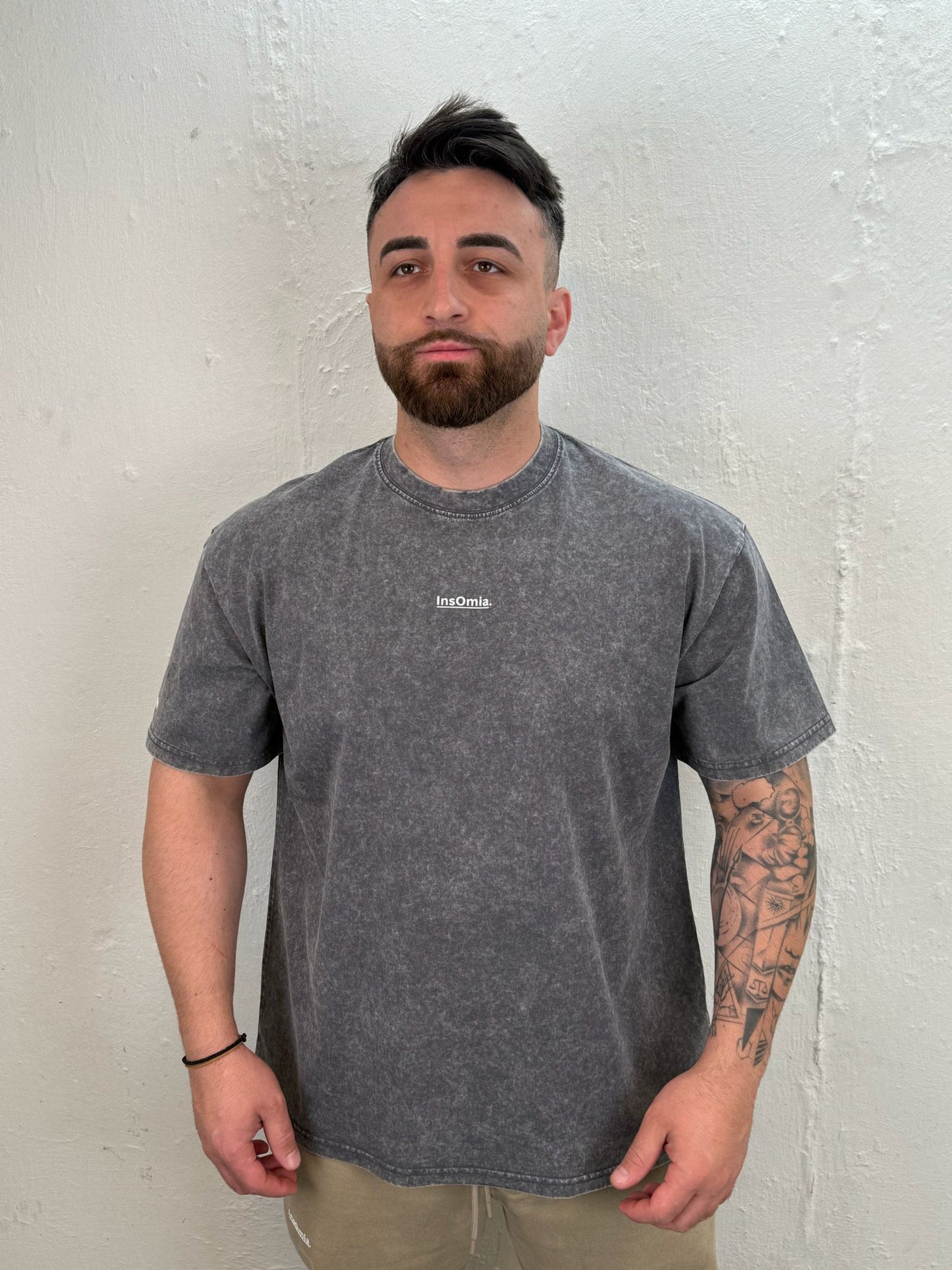 InsOmia Signature Garment Dyed t-shit 230GSM, Color Gray
