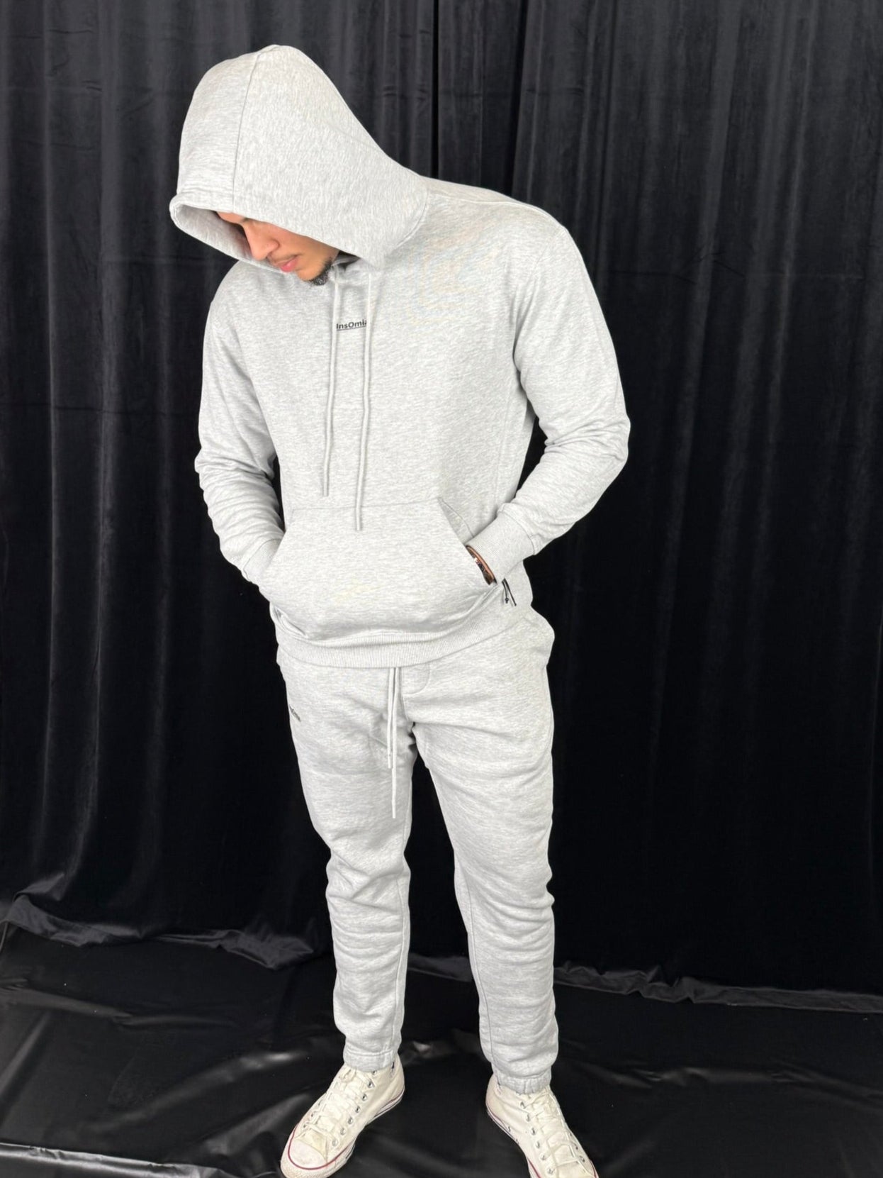 InsOmia Signature Heavyweight Fleece Sweatsuit set, Color Grey