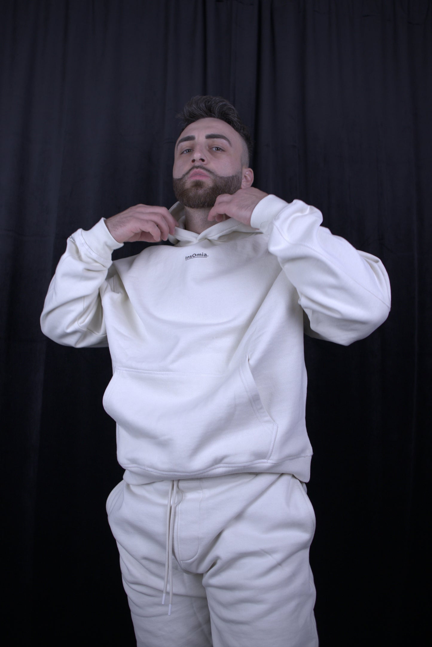 InsOmia Signature Heavyweight Fleece Sweatsuit set, Color Ivory