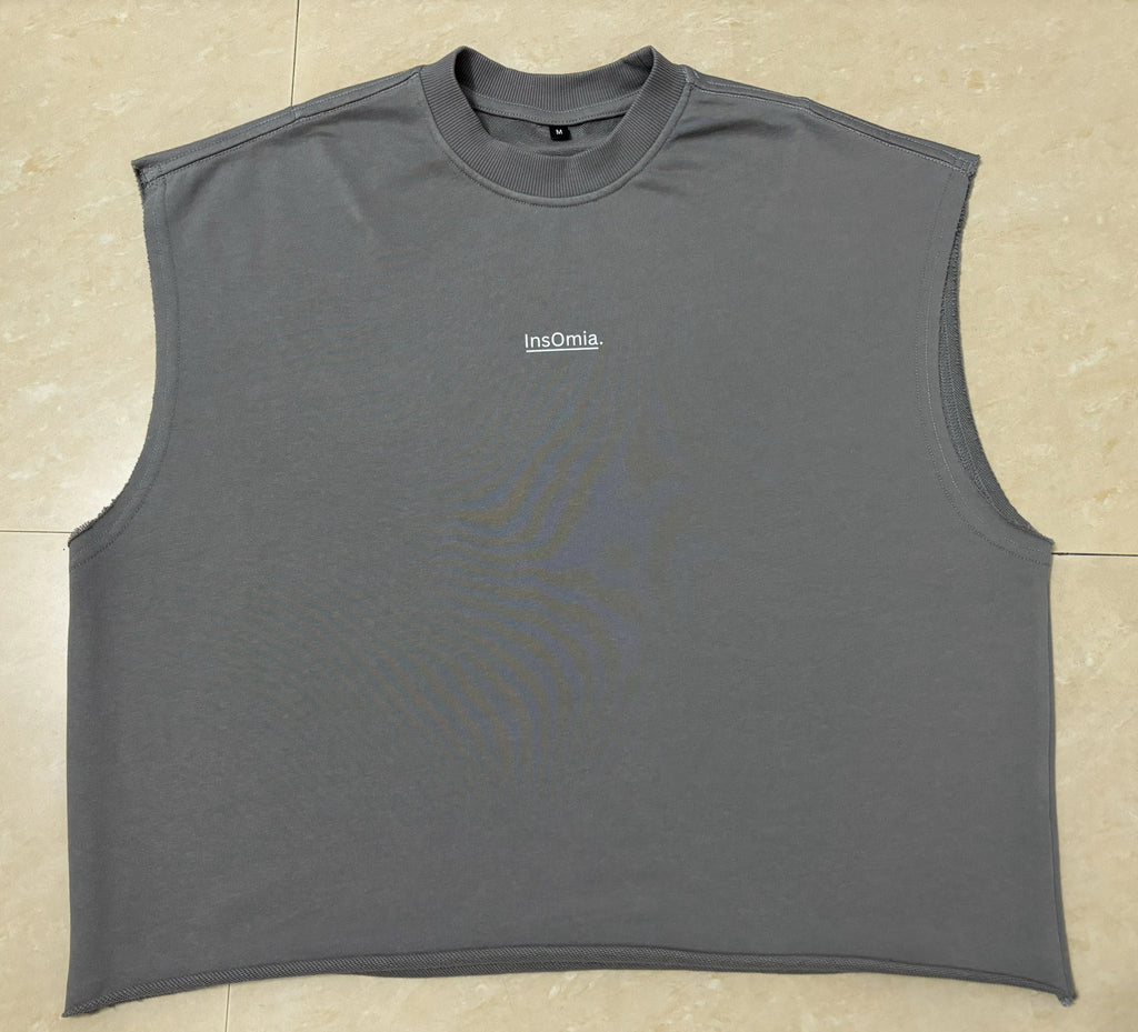 InsOmia Raw Cut Sleeveless Tee – Minimal Streetwear Muscle Shirt