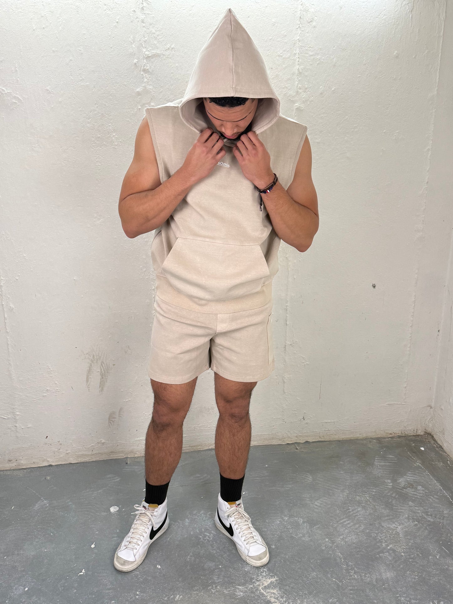 InsOmia short set Beige