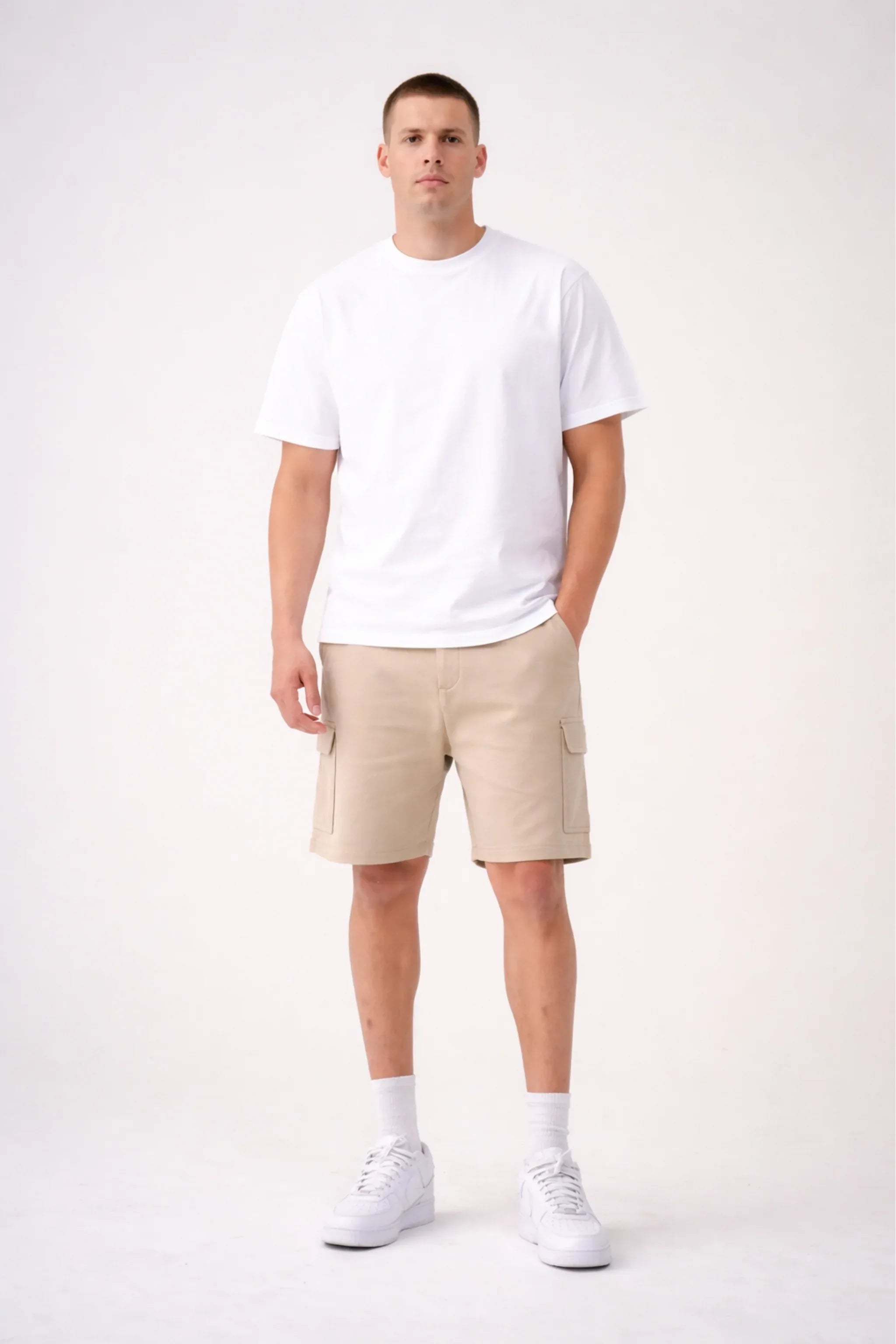 InsOmia Premium Gray Cargo Sweat Shorts – Relaxed Fit Streetwear Essential - InsOmia