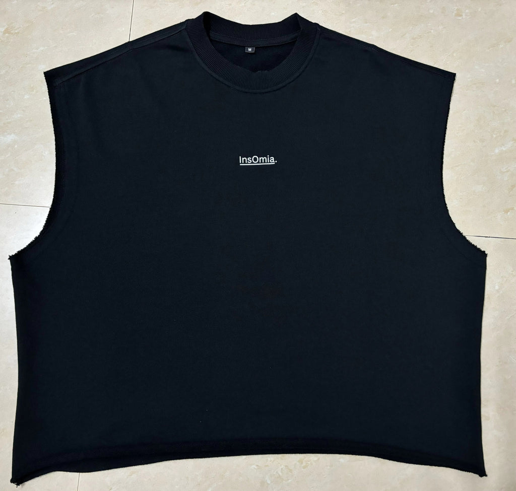 InsOmia Raw Cut Sleeveless Tee – Minimal Streetwear Muscle Shirt