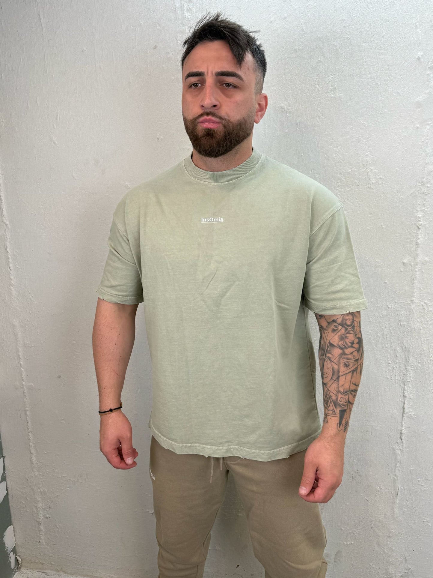 InsOmia Signature Heavyweight Oversize Green T-shirt