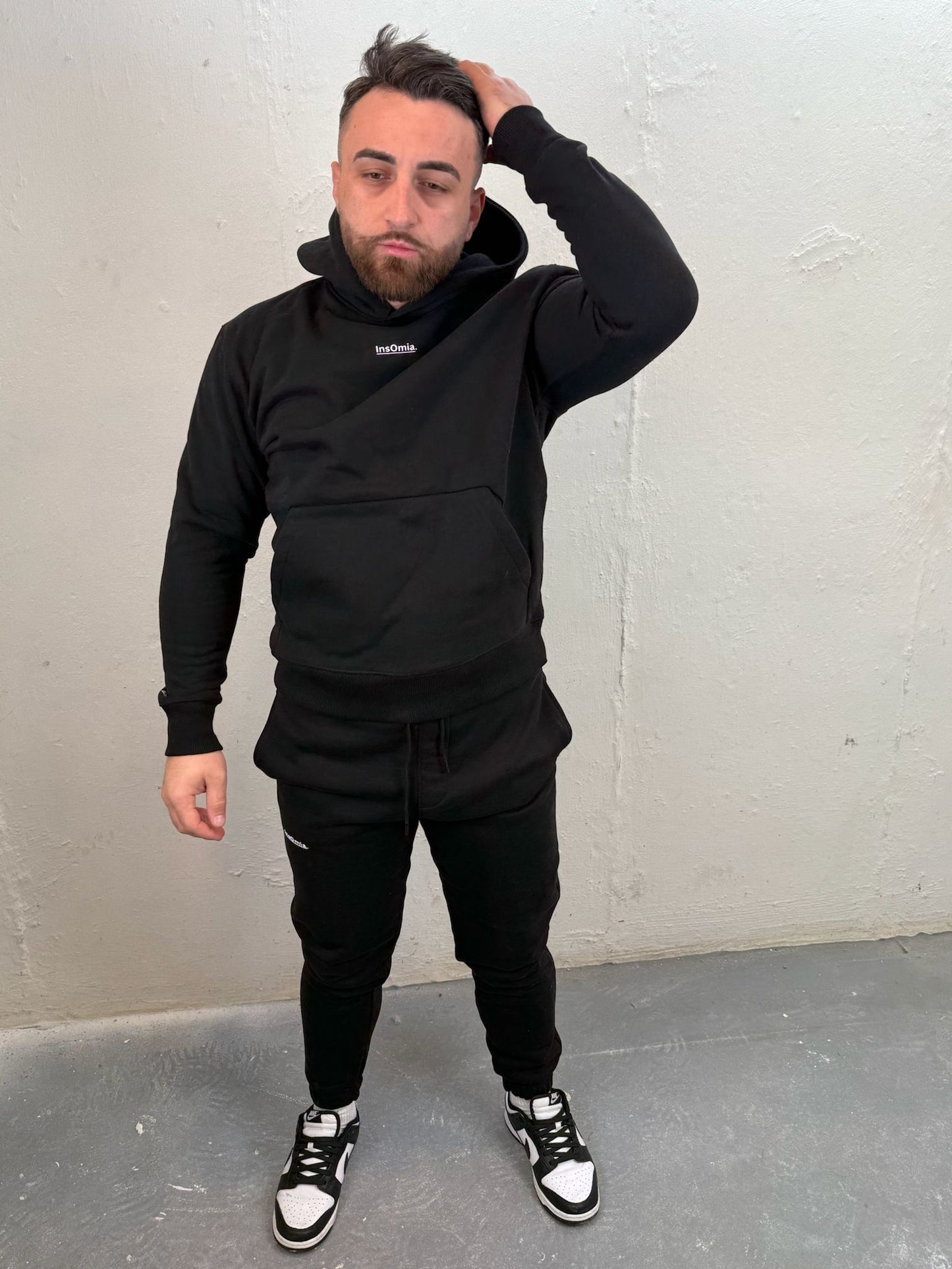 InsOmia Signature Heavyweight Fleece Sweatsuit set, Color Black