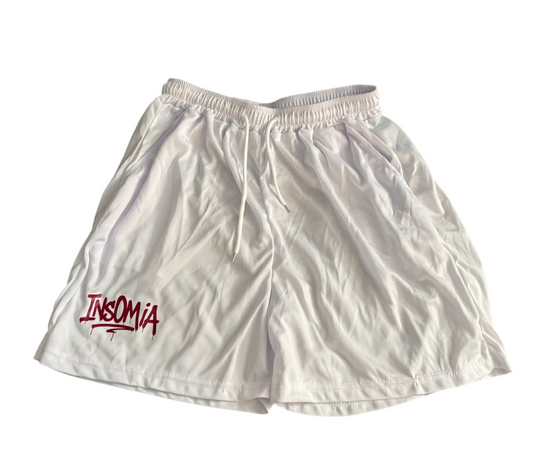 InsOmia mesh short- white(red sign)