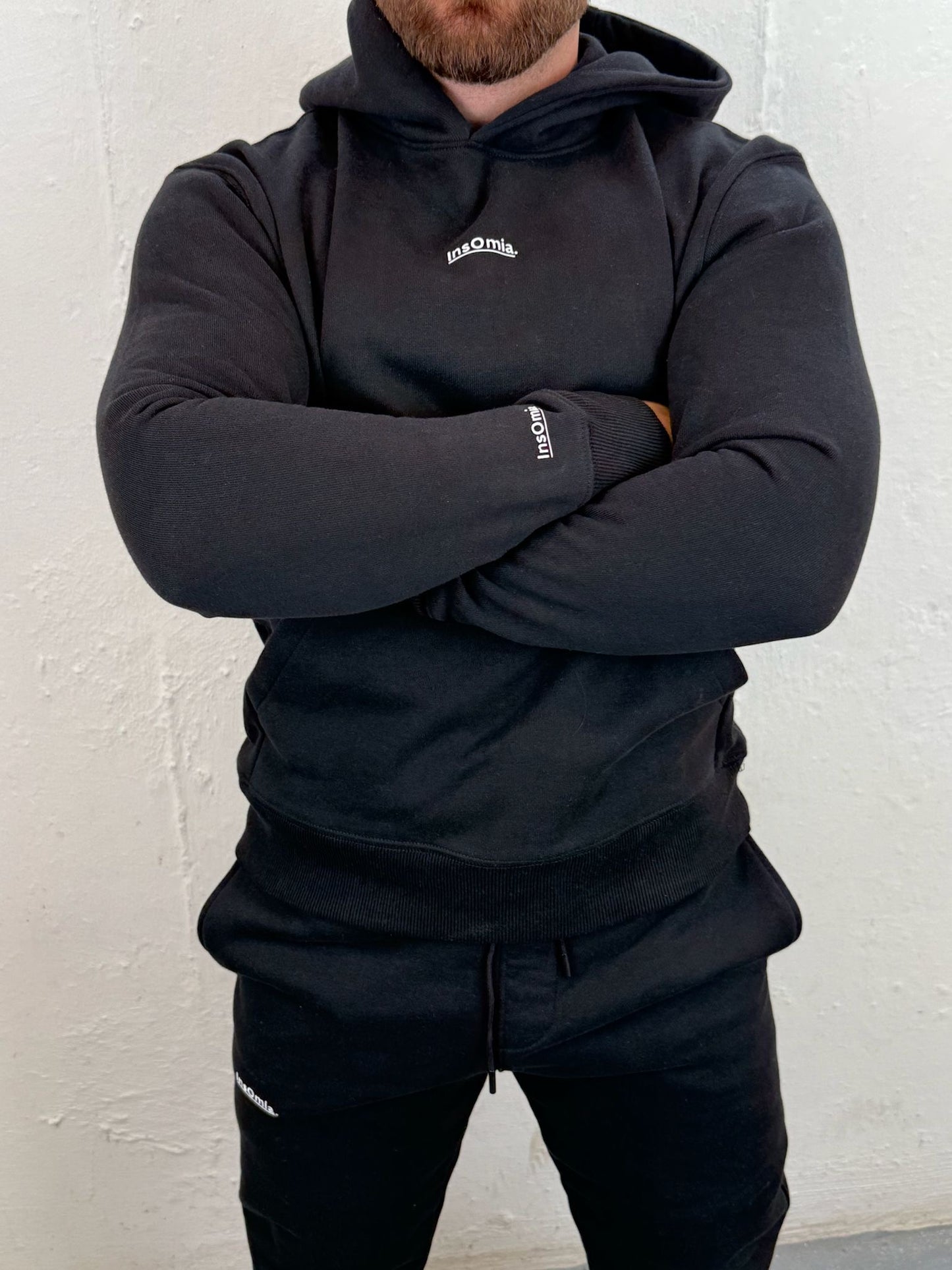 InsOmia Signature Heavyweight Fleece Sweatsuit set, Color Black