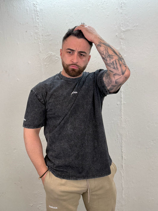 InsOmia Signature Garment Dyed t-shit 230GSM, Color Black