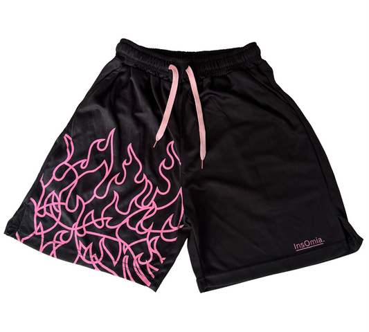 InsOmia collection, Pink Flame Mesh Shorts