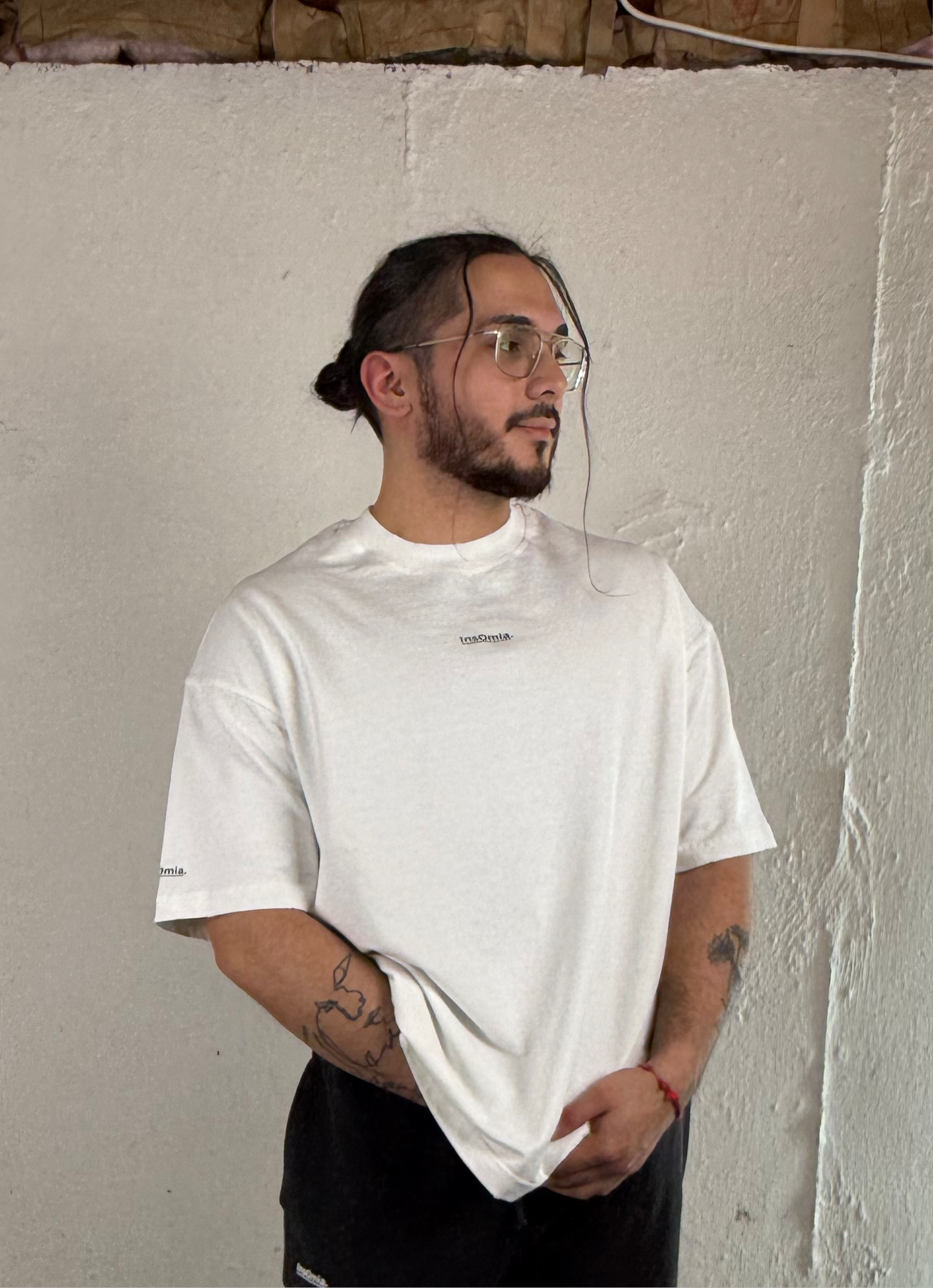 InsOmia Signature Heavyweight Oversize White T-shirt