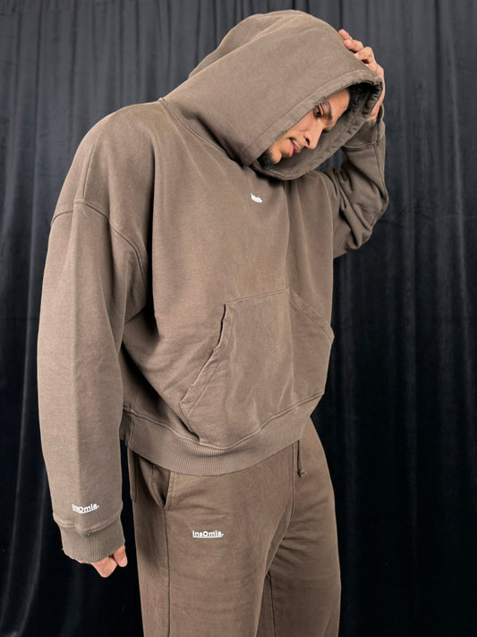 Insomia Signature Heavyweight Oversized Hoodie Color Browm