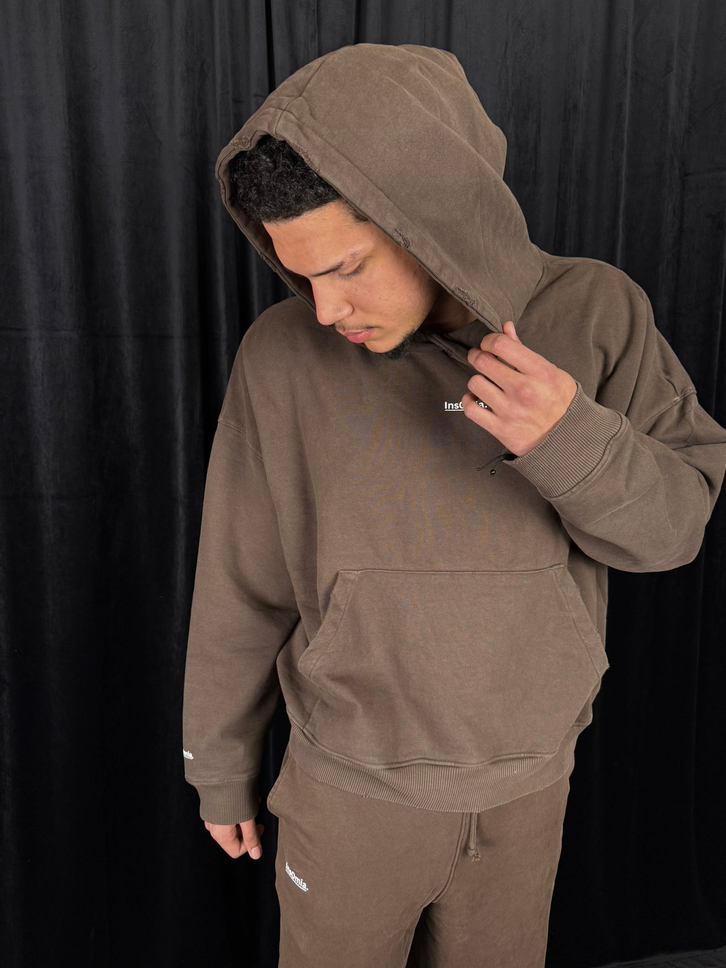 Insomia Signature Heavyweight Oversized Hoodie Color Browm