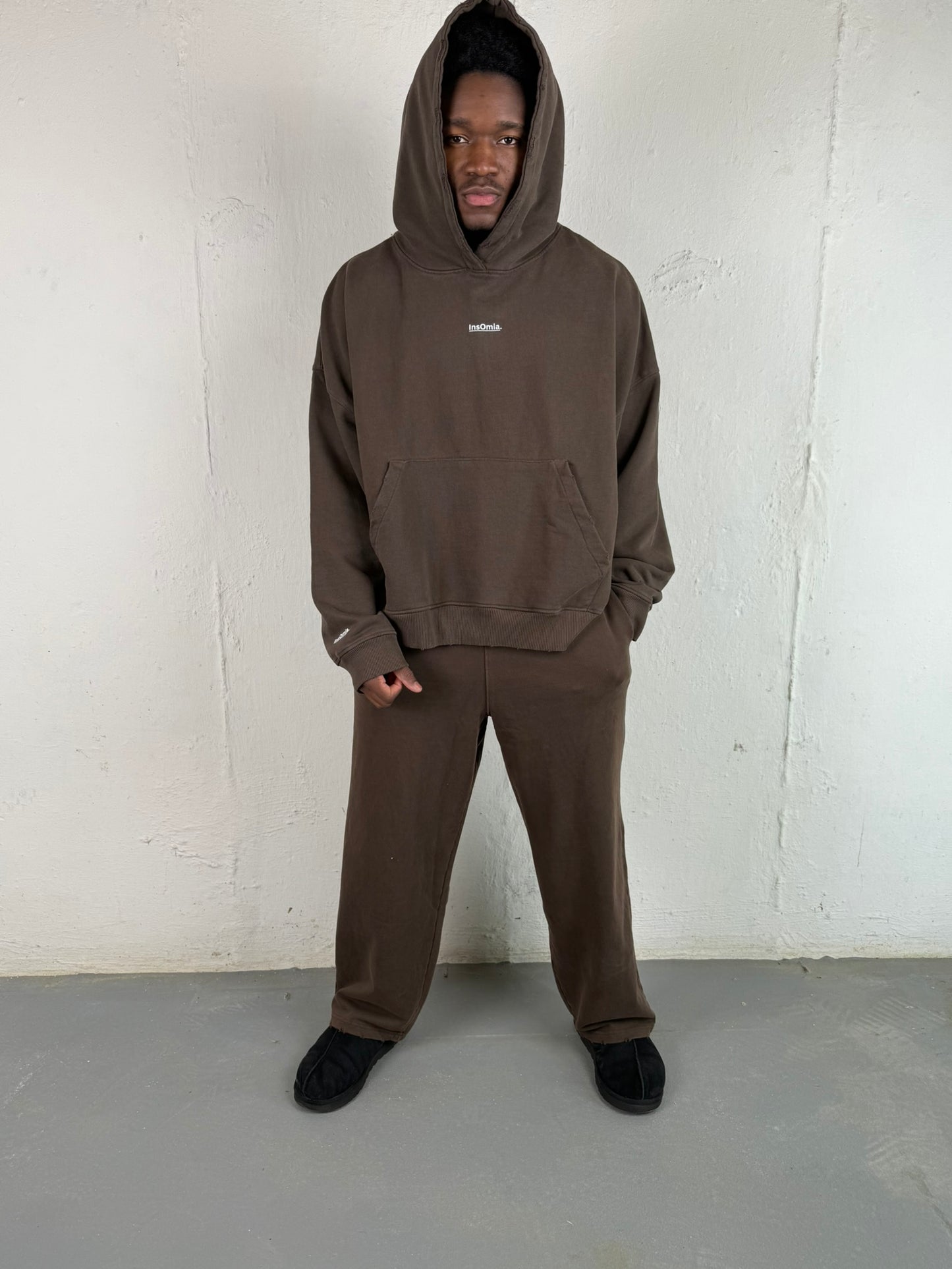 InsOmia Signature Heavyweight Oversized Sweatsuit, set, Color Brown