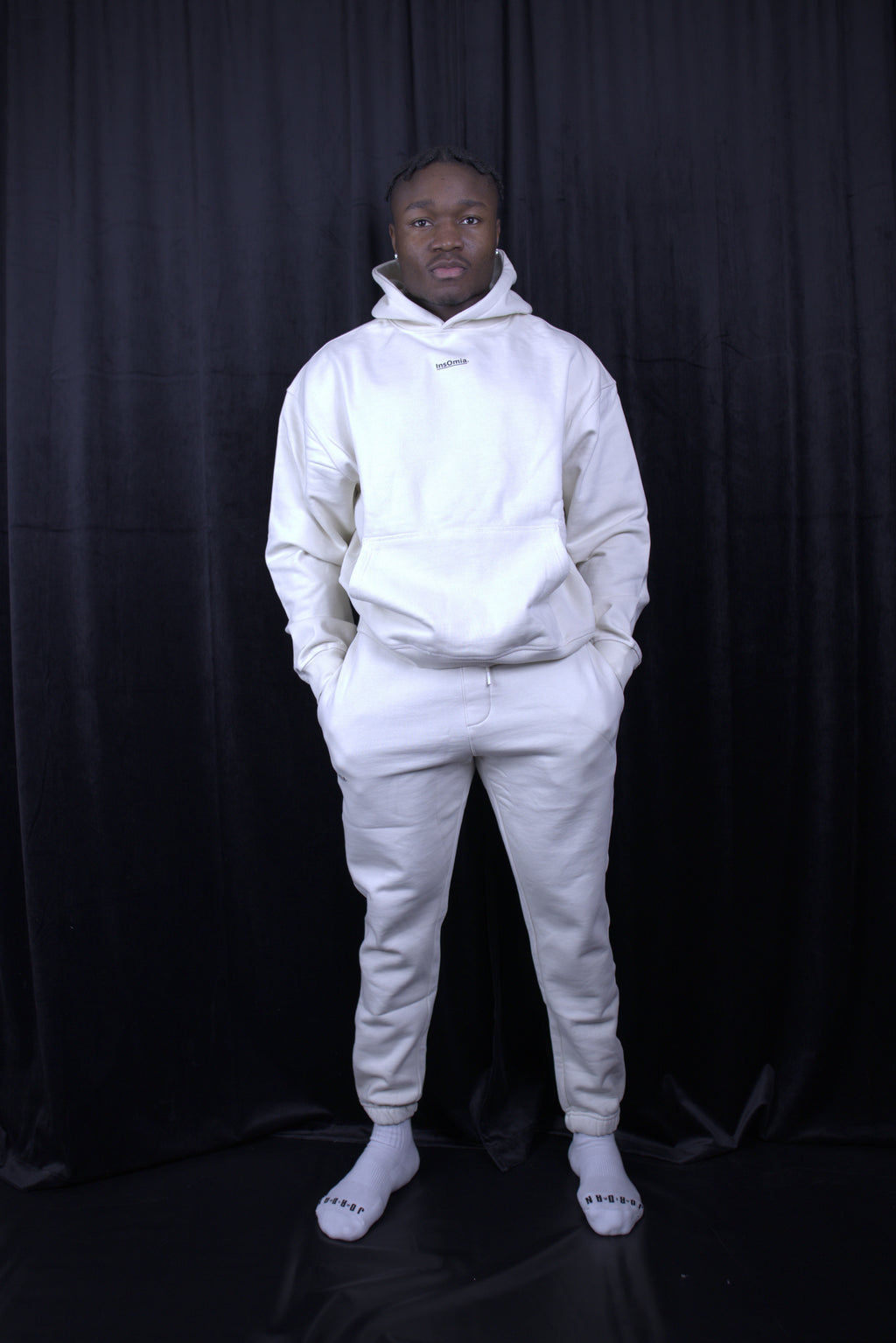 InsOmia Signature Heavyweight Fleece Sweatsuit set, Color Ivory