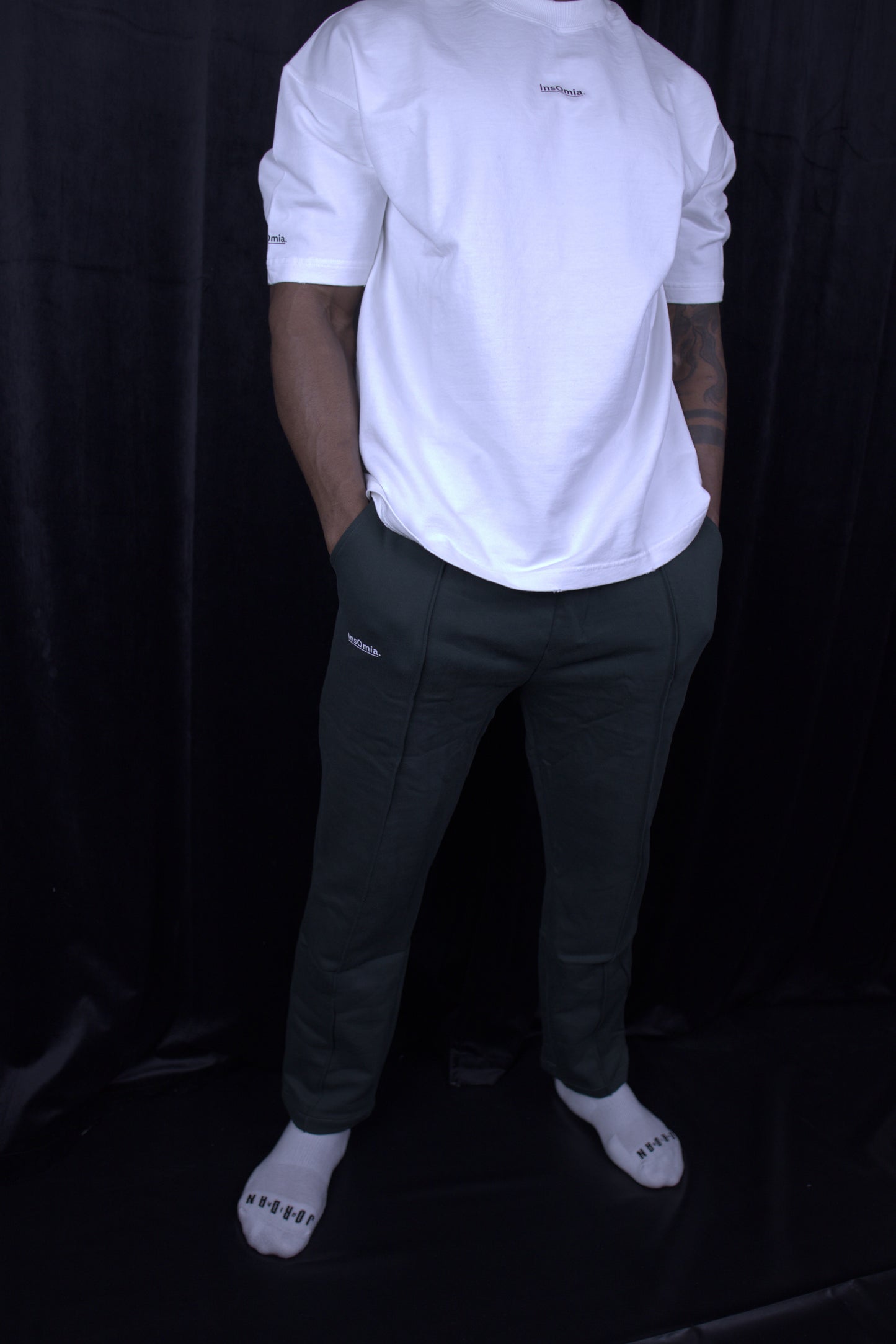 InsOmia Signature Sweatpants, Color Dark Green