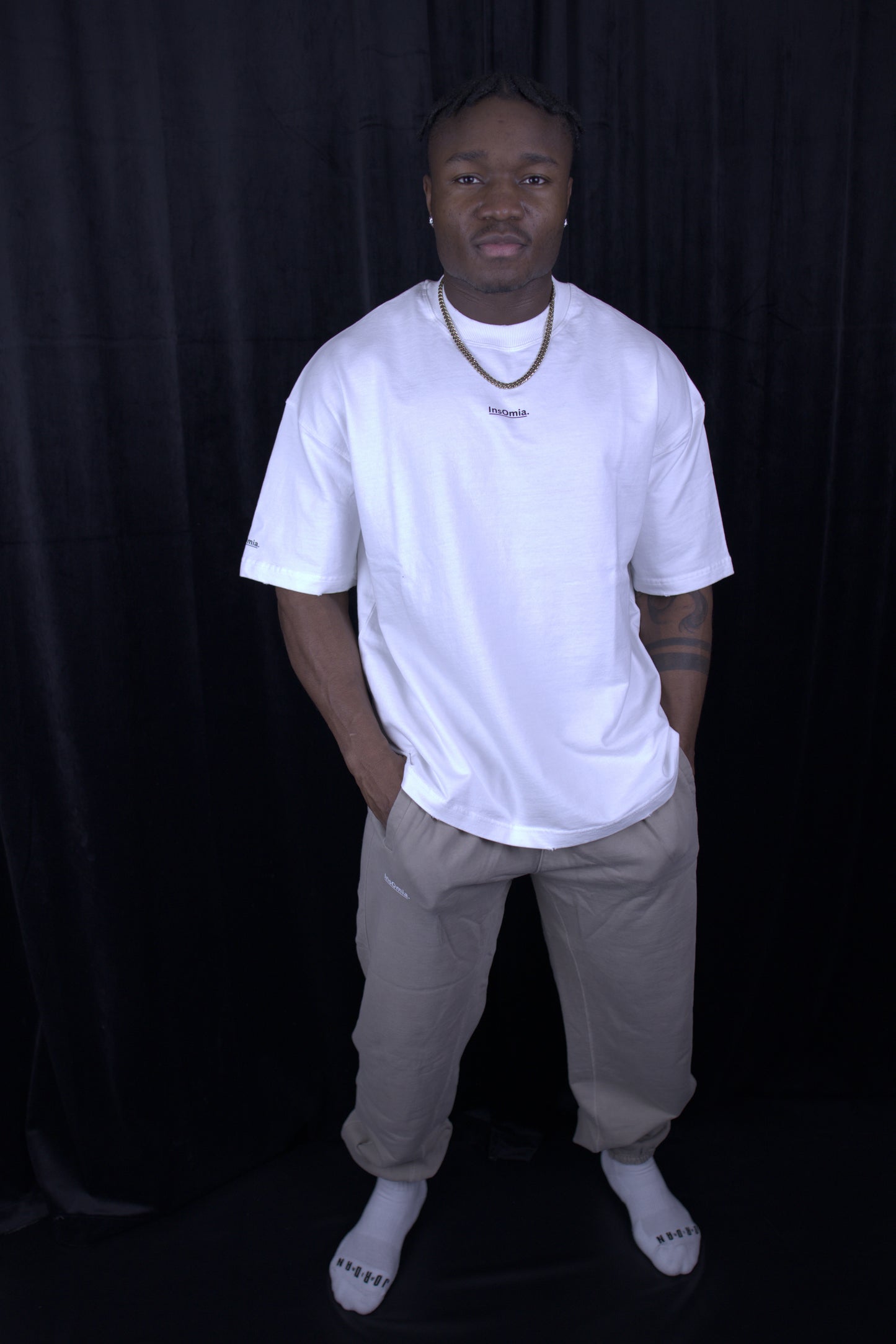 InsOmia Signature Sweatpants, Color Beige