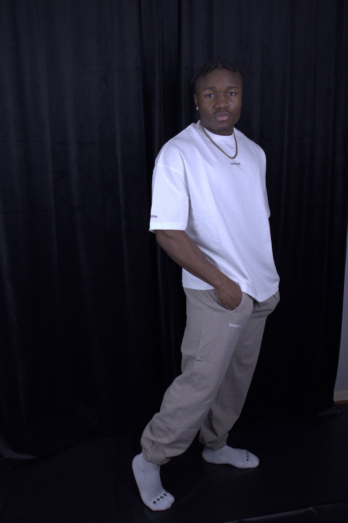 InsOmia Signature Sweatpants, Color Beige