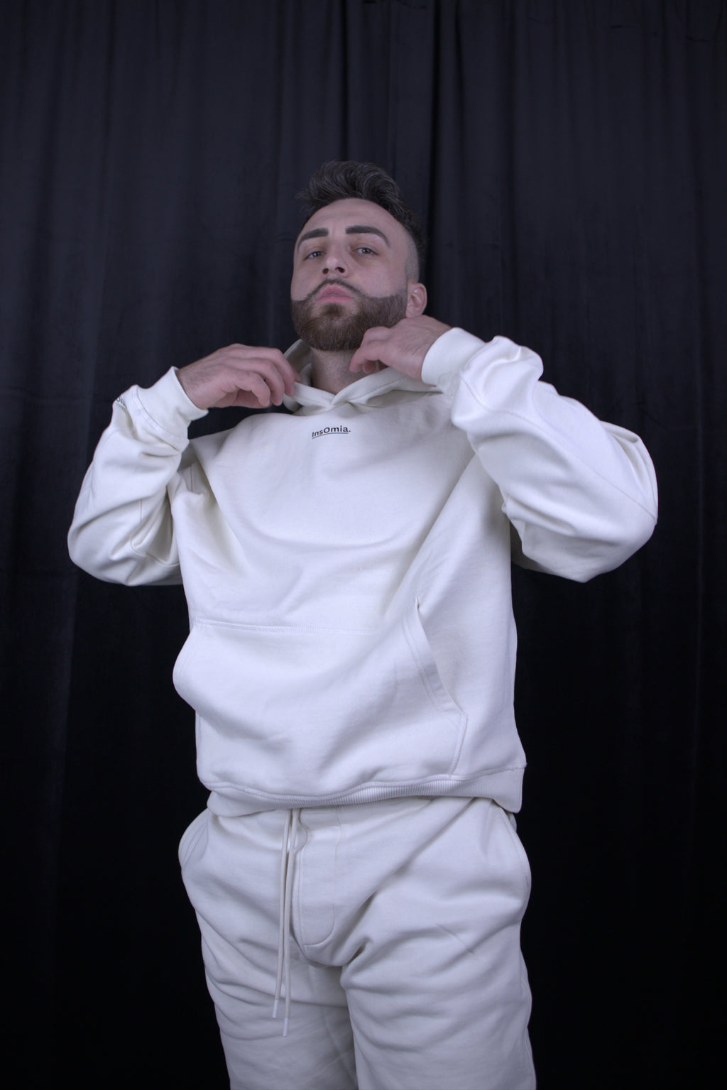 InsOmia Signature Heavyweight Fleece Sweatsuit set, Color Ivory