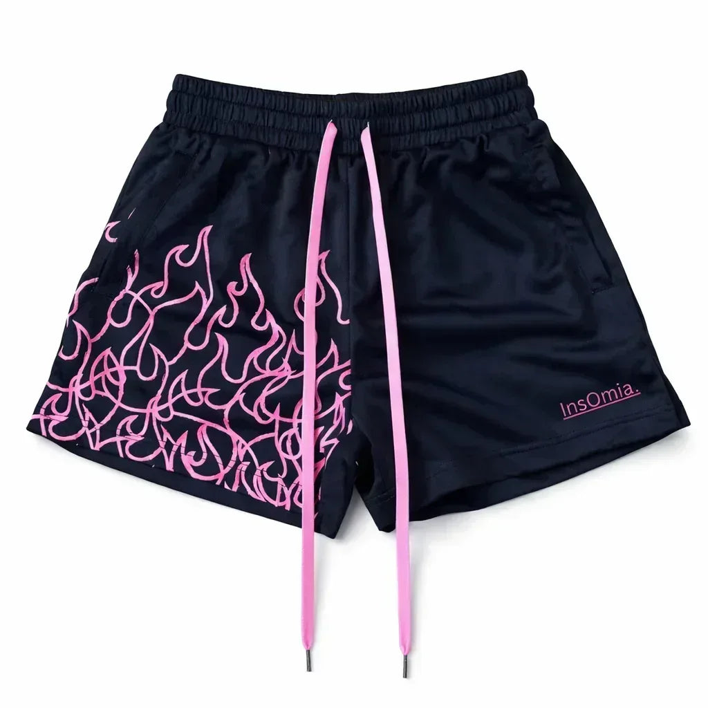 InsOmia collection, Pink Flame Mesh Shorts - InsOmia