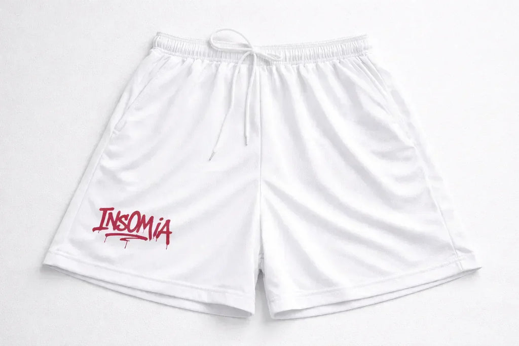 InsOmia mesh short- white(red sign) - InsOmia
