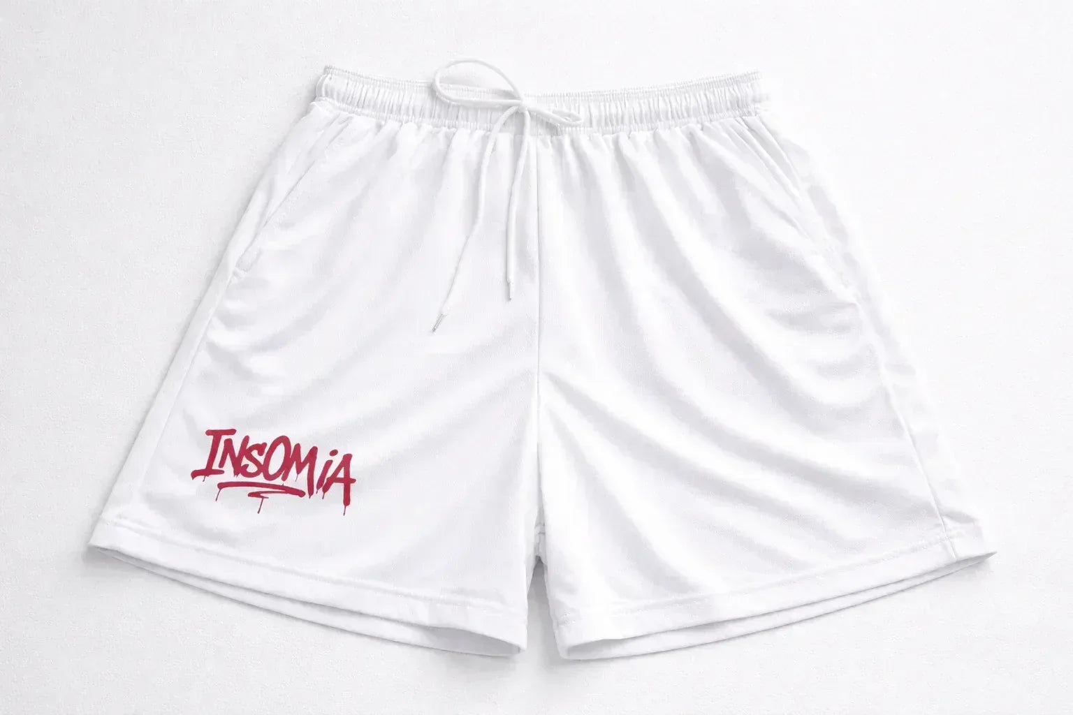 InsOmia mesh short- white(red sign) - InsOmia