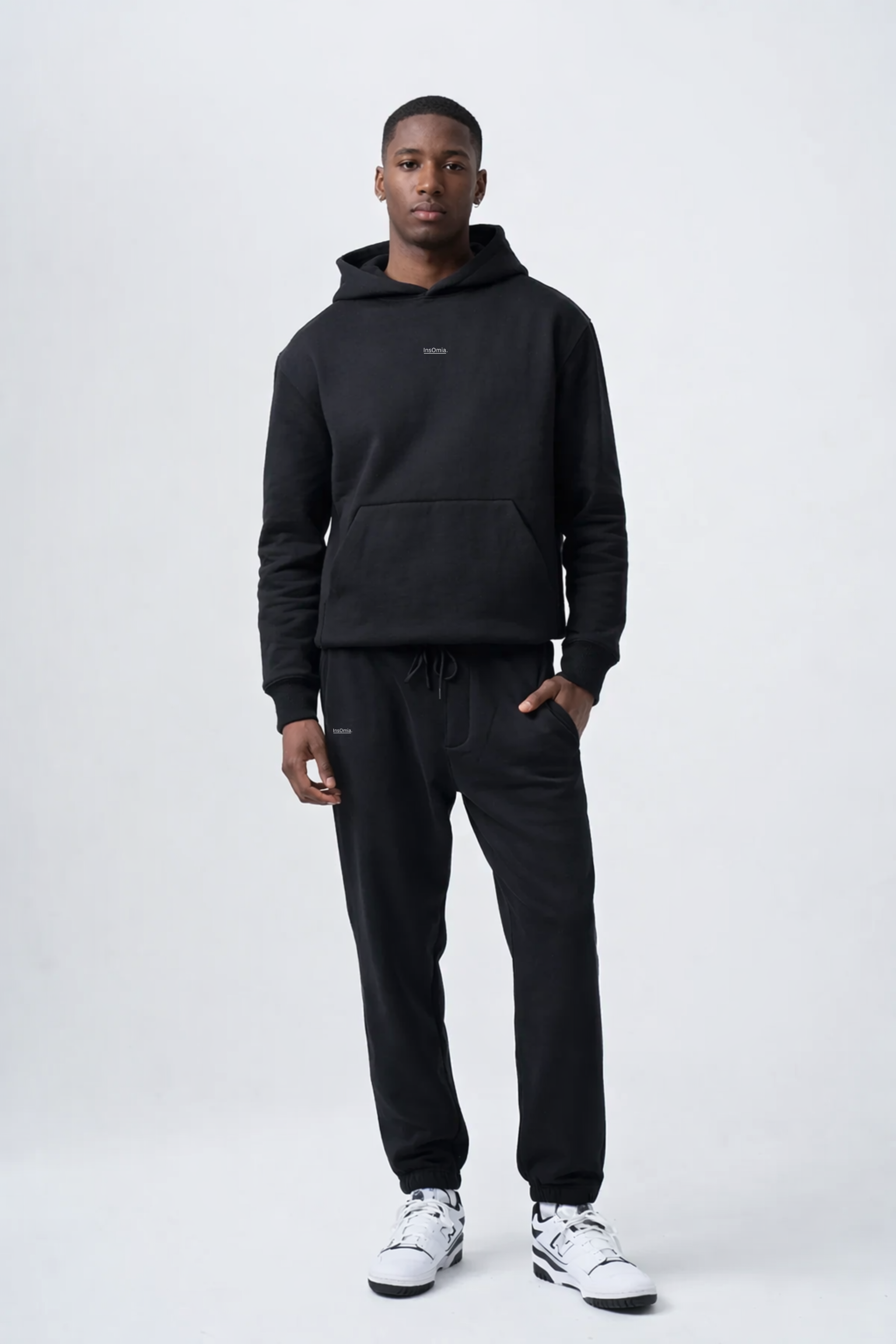 InsOmia Signature Heavyweight Fleece Sweatsuit set, Color Black