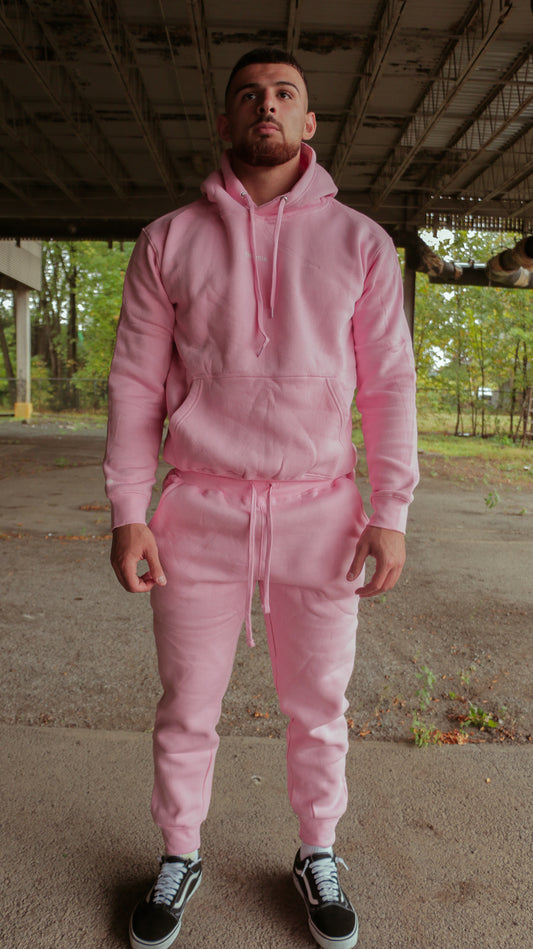 InsOmia Classic Light Pink Tracksuit Set – Hoodie & Joggers