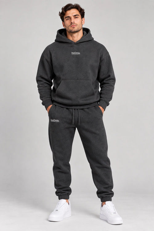 InsOmia sweatsuit set in Shadow, front view
