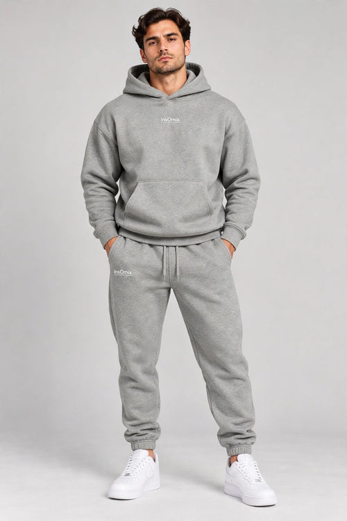 InsOmia sweatsuit set in Sport Grey, front view