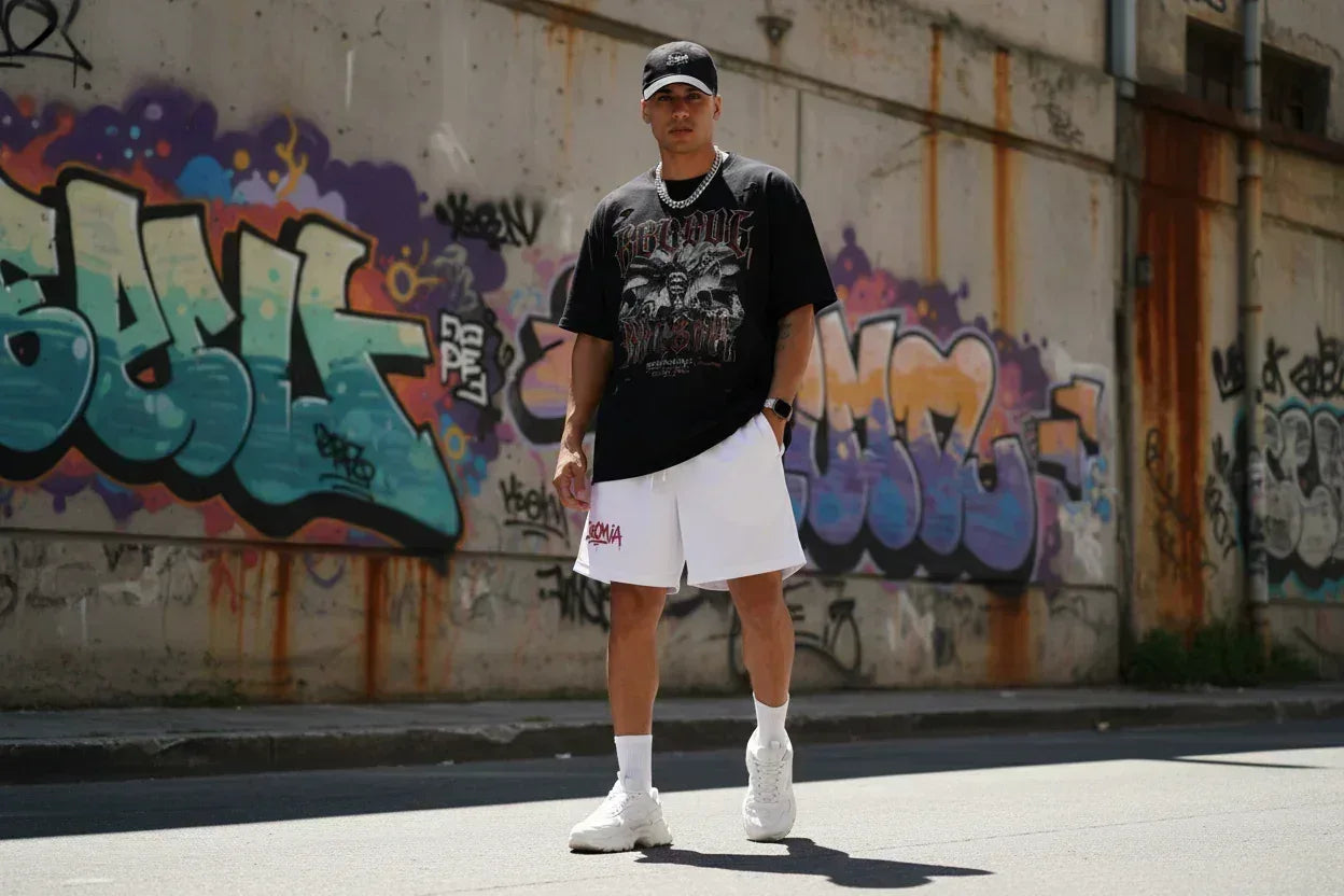 InsOmia mesh short- white(red sign) - InsOmia