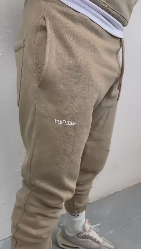 InsOmia Signature Heavyweight Fleece Sweatsuit set, Color Beige